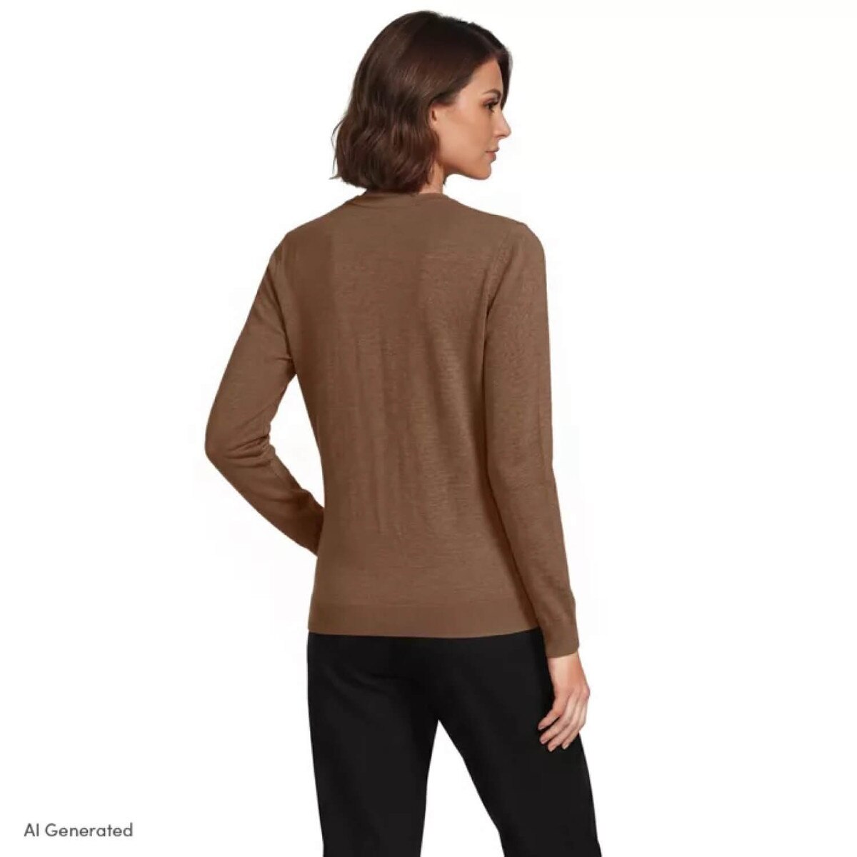 [16] Lands End Womens Cotton Modal V-neck Cardigan Sweater